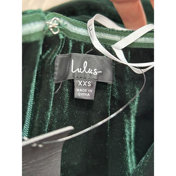 NWT Lulus Womens My Dream Come True Maxi Dress Velvet Strapless Green Size XXS - Picture 8 of 10